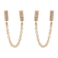 Broquel piercing barra diamantes14K