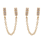 Broquel piercing barra diamantes14K