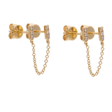Broquel piercing barra diamantes14K