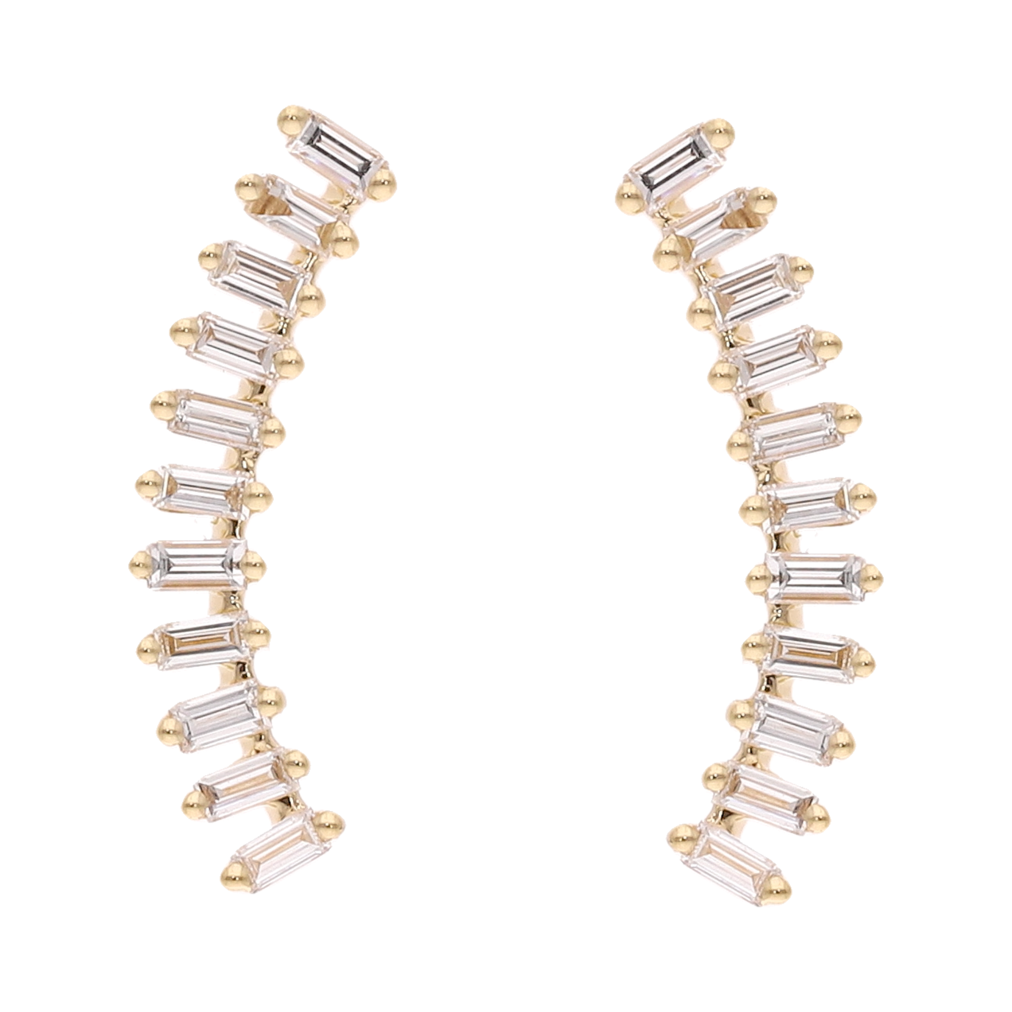 Earclimber sonrisa baguettes 14K