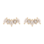 Broquel marquises y baguettes 14K