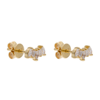 Broquel marquises y baguettes 14K