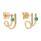 Medias huggies 2 líneas esmeralda y brillantes 14K
