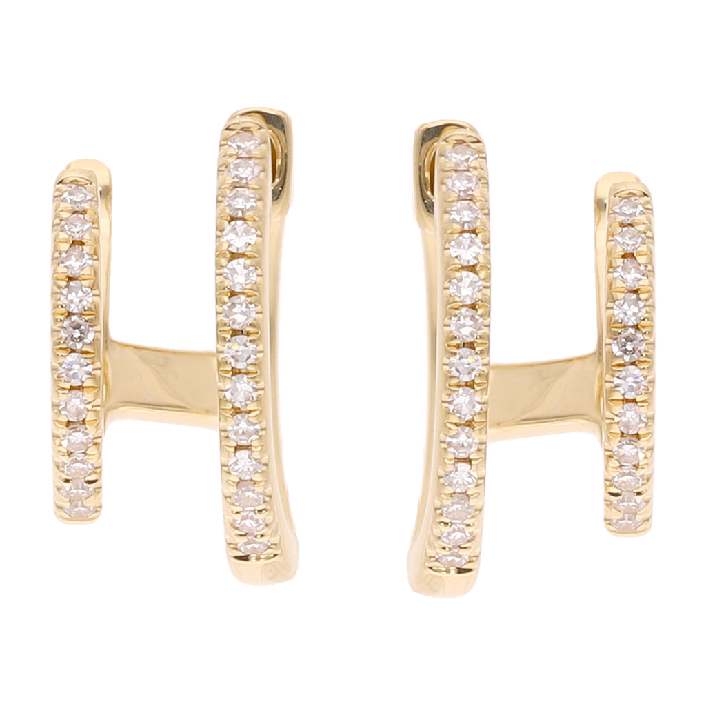Huggies 2 líneas diamantes 14K