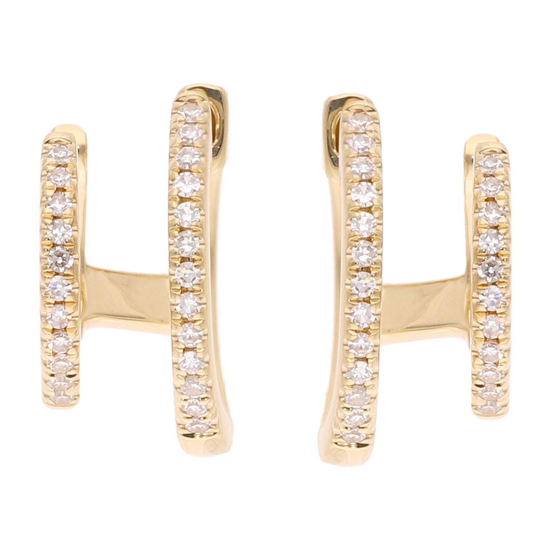 Huggies 2 líneas diamantes 14K