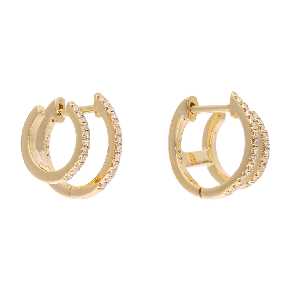 Huggies 2 líneas diamantes 14K