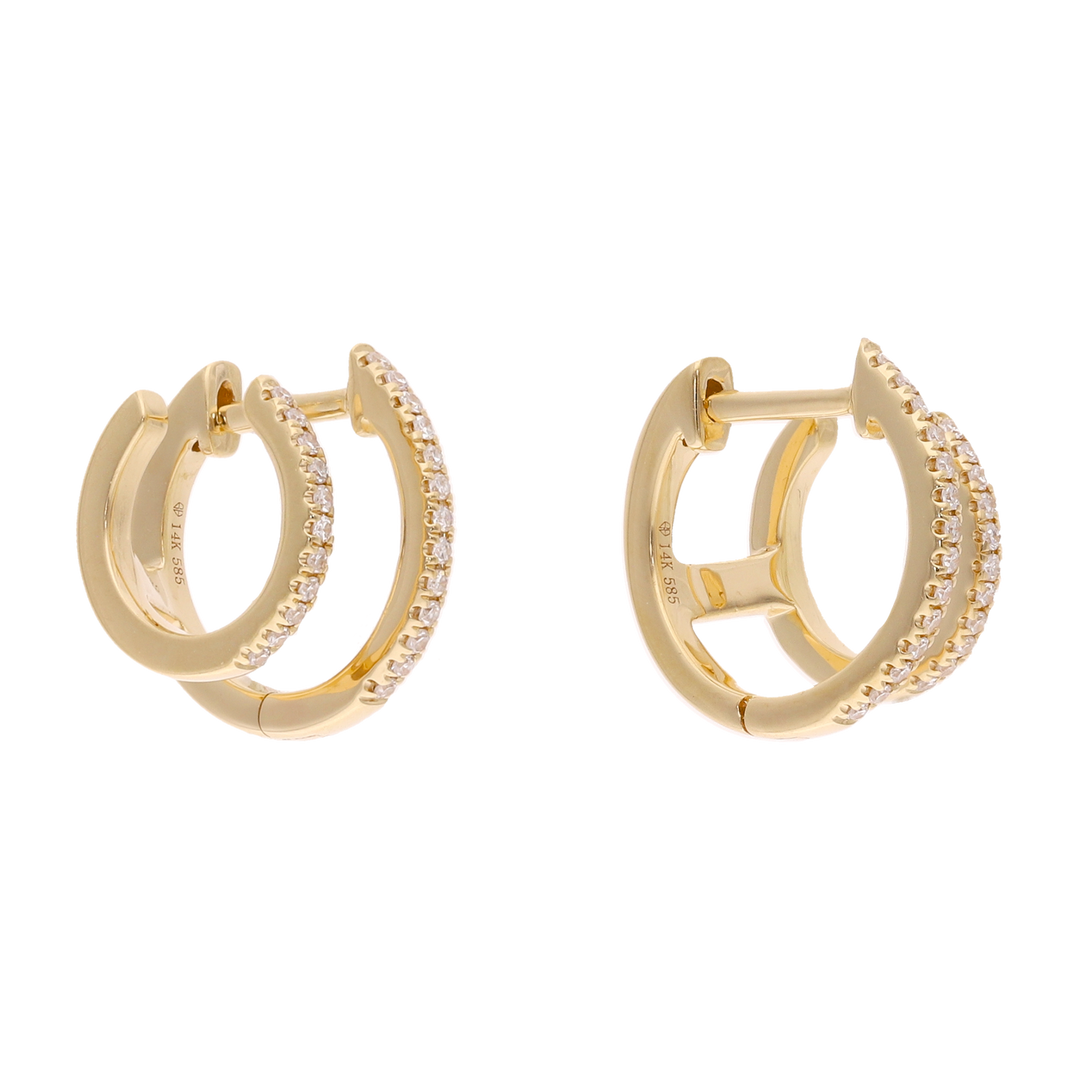 Huggies 2 líneas diamantes 14K