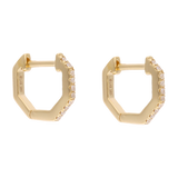 Huggies octagonal brillantes 14K