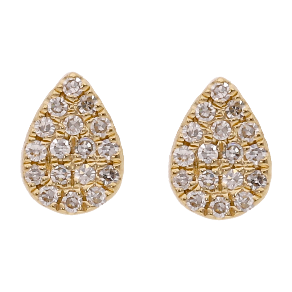 Broquel gota brillantes 14K