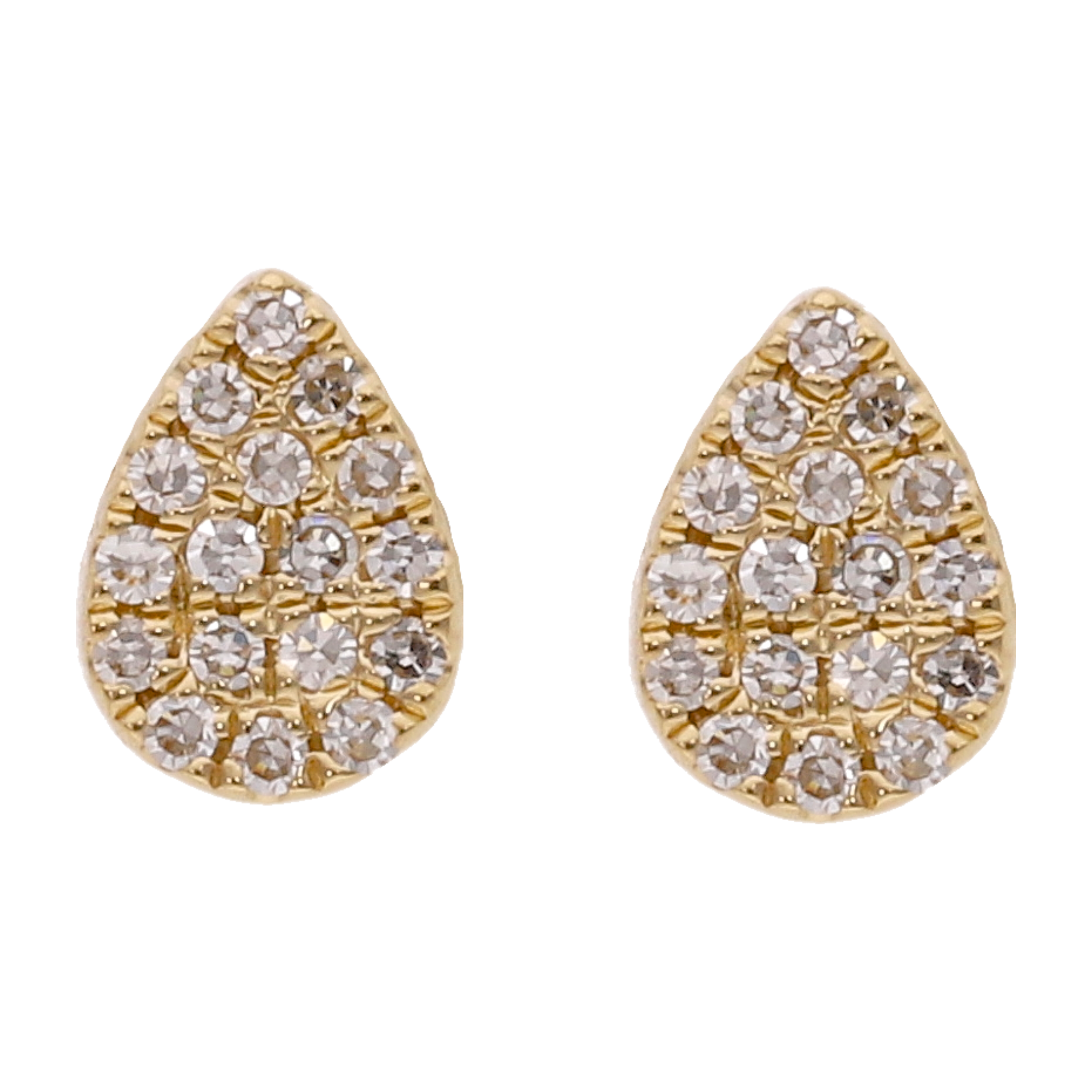 Broquel gota brillantes 14K