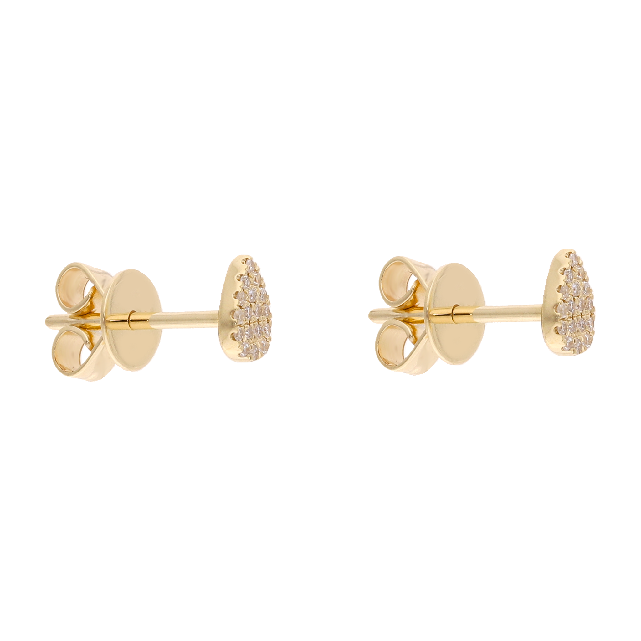 Broquel gota brillantes 14K
