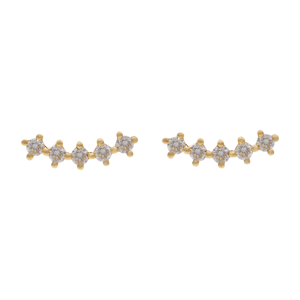 Broquel/piercing sonrisa 5 diamantes 14K