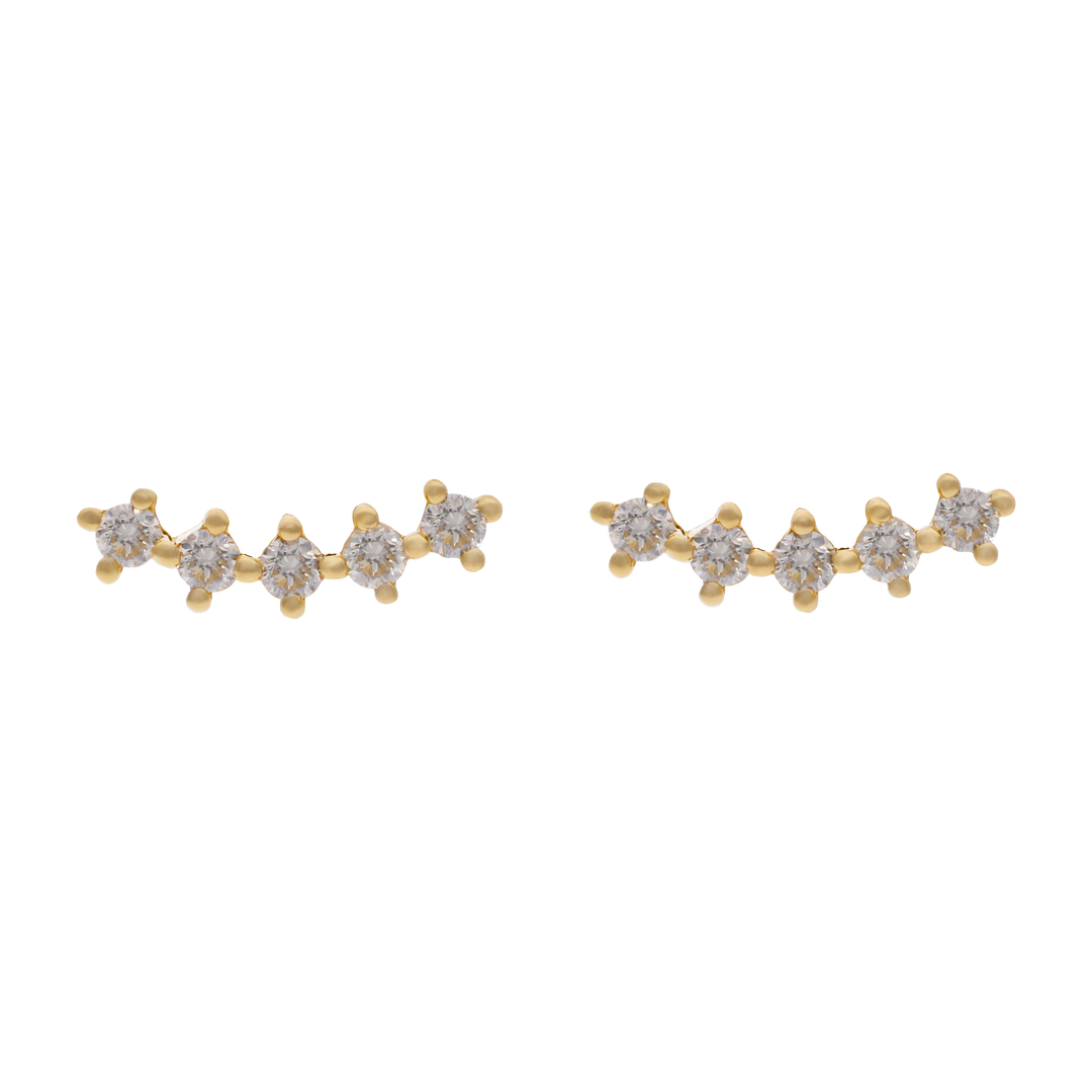 Broquel/piercing sonrisa 5 diamantes 14K