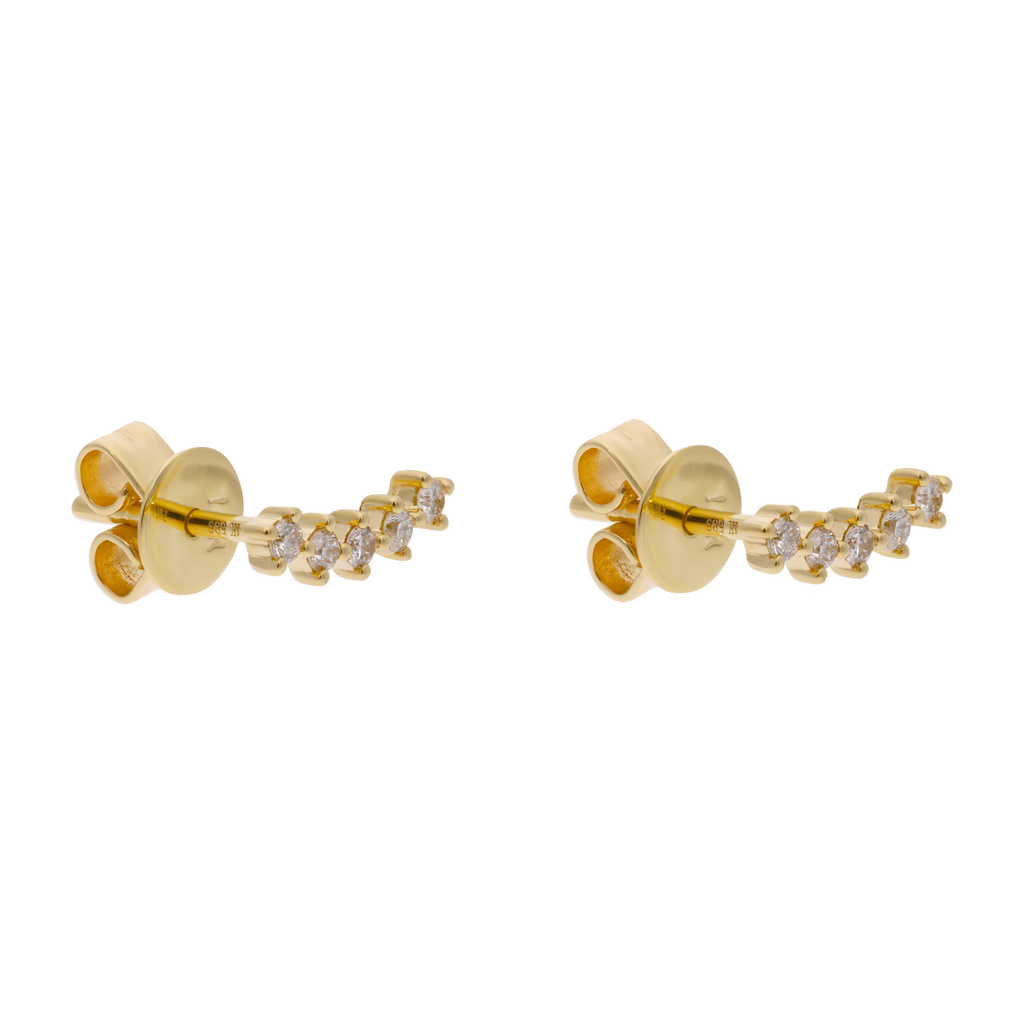 Broquel/piercing sonrisa 5 diamantes 14K