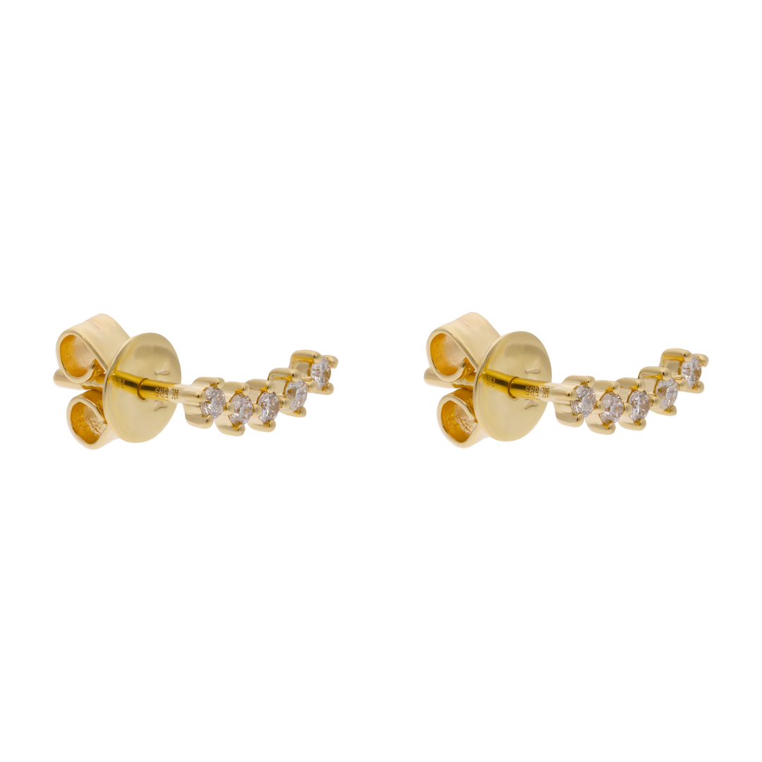 Broquel/piercing sonrisa 5 diamantes 14K