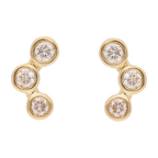 Broquel 3 brillantes oro amarillo 14K