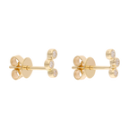 Broquel 3 brillantes oro amarillo 14K