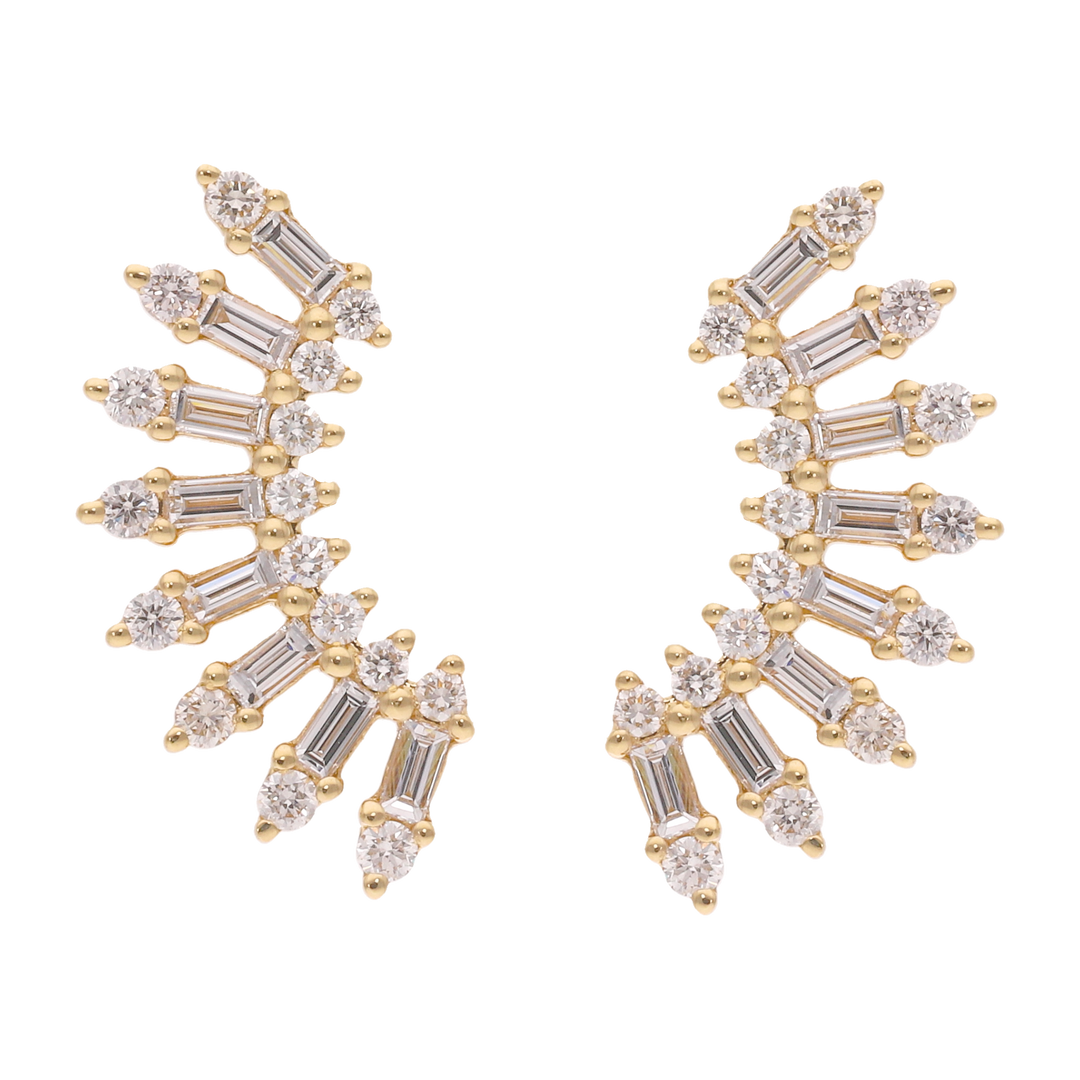 Earclimber trapecios 14K