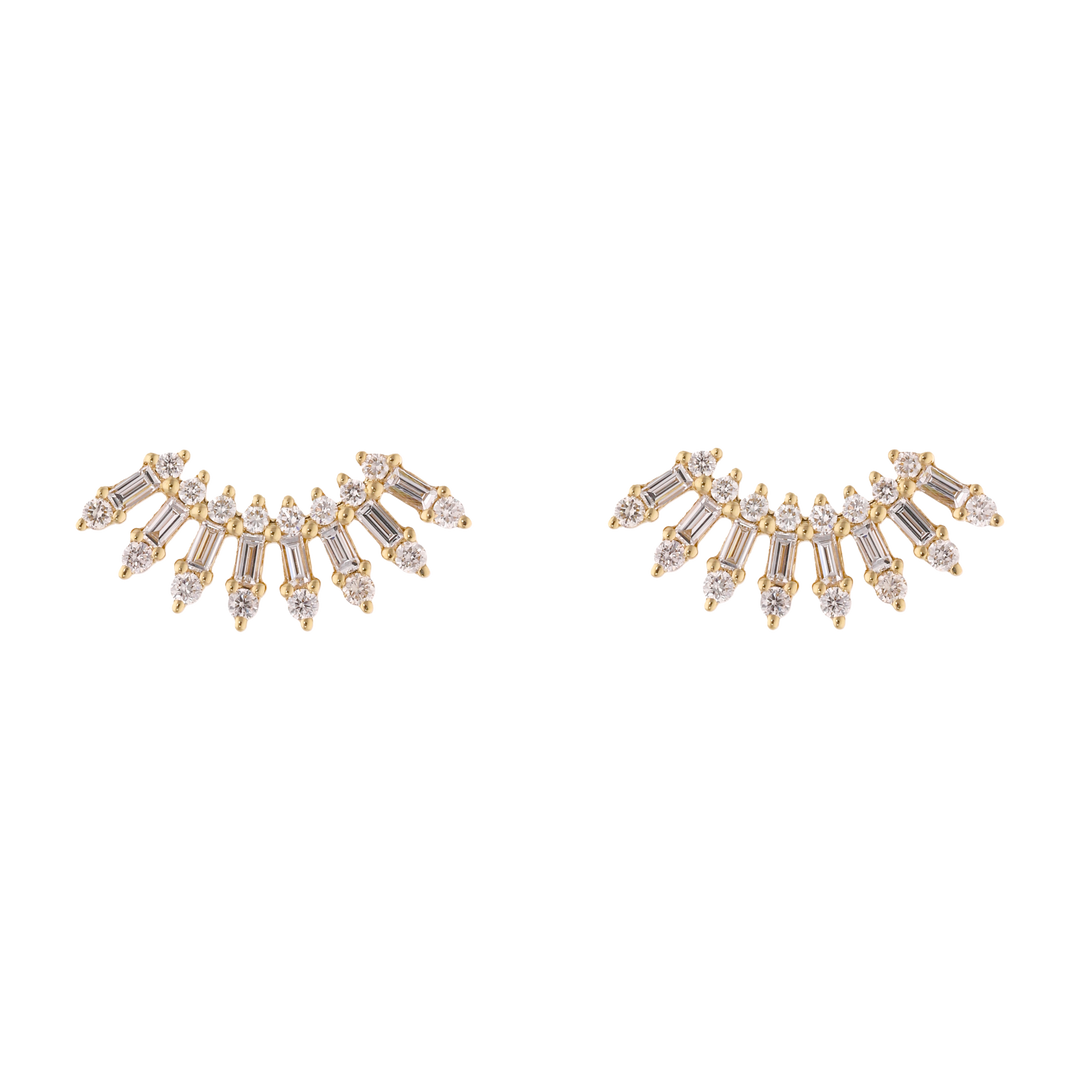 Earclimber trapecios 14K