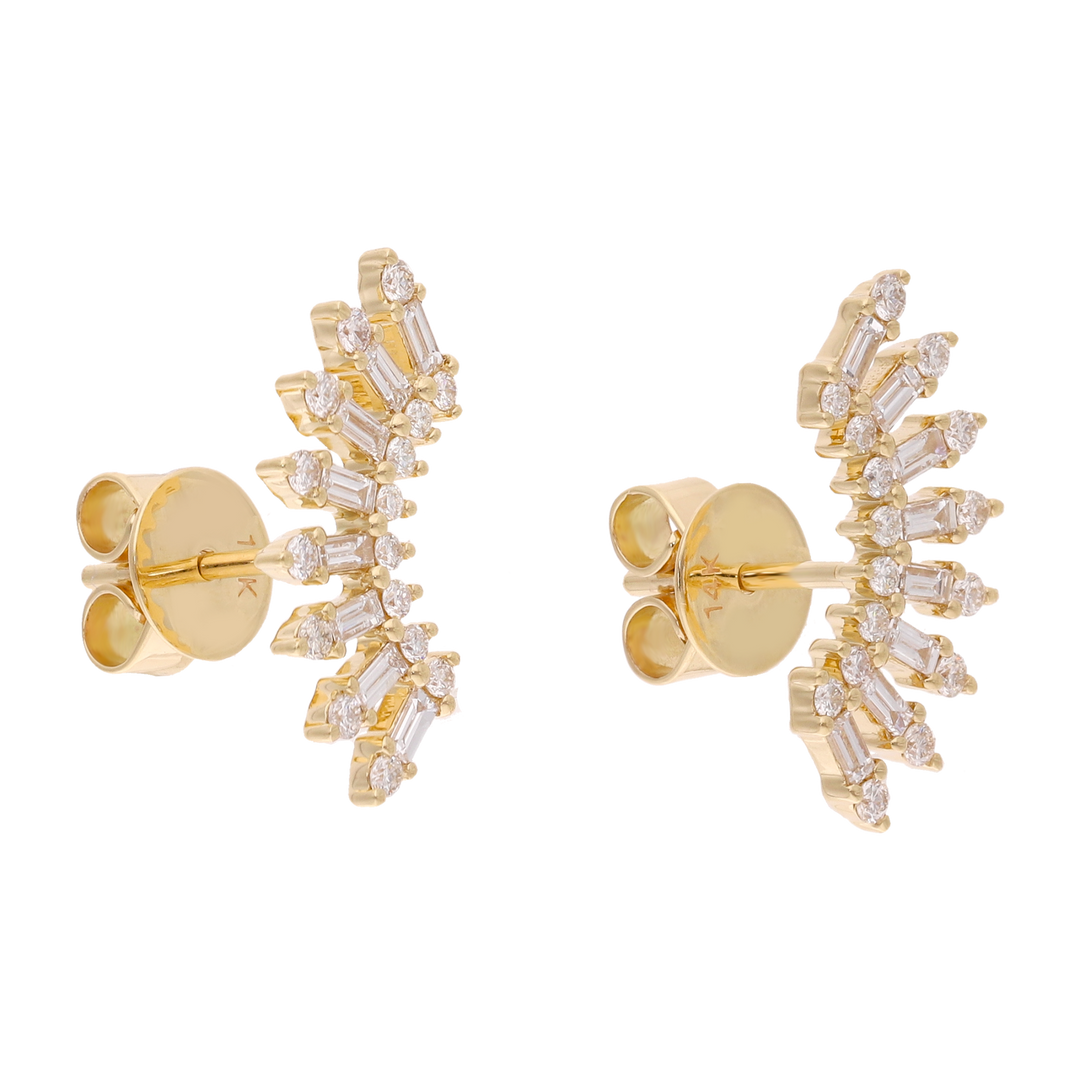 Earclimber trapecios 14K