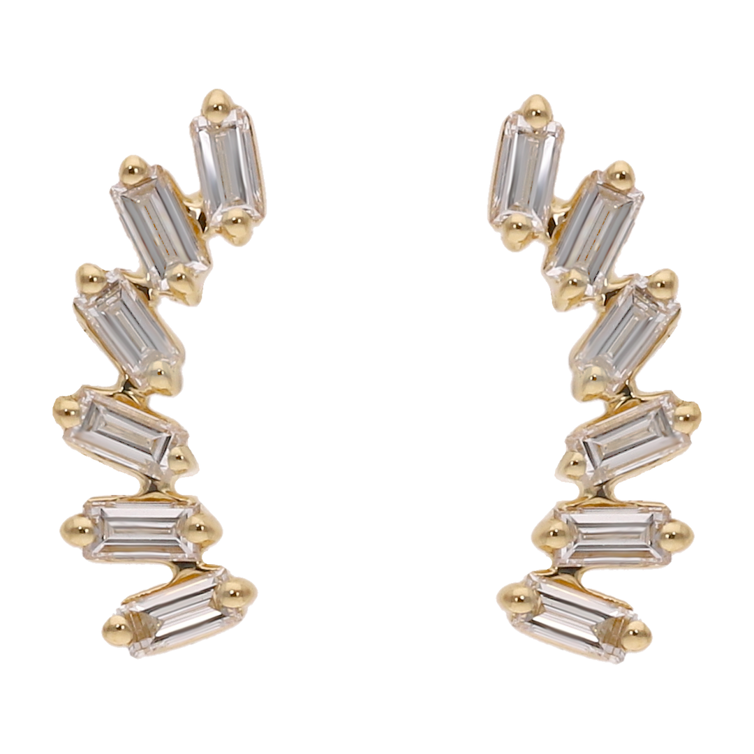 Broquel sonrisa baguettes 14K