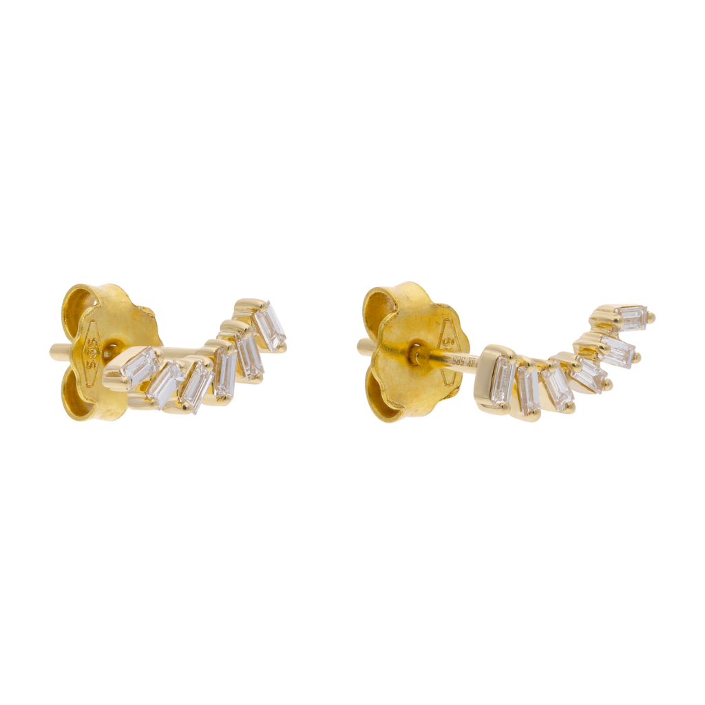 Broquel sonrisa baguettes 14K