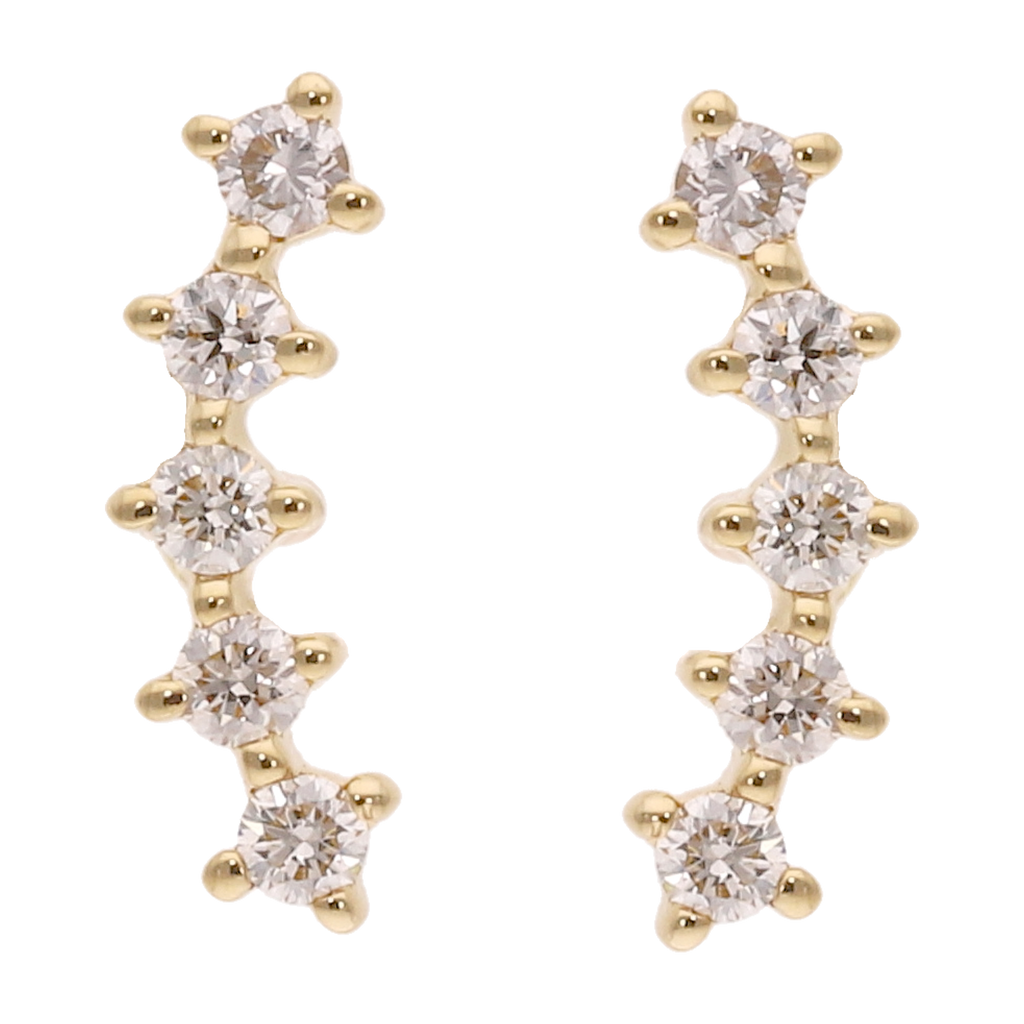 Earclimber mini brillantes 14K