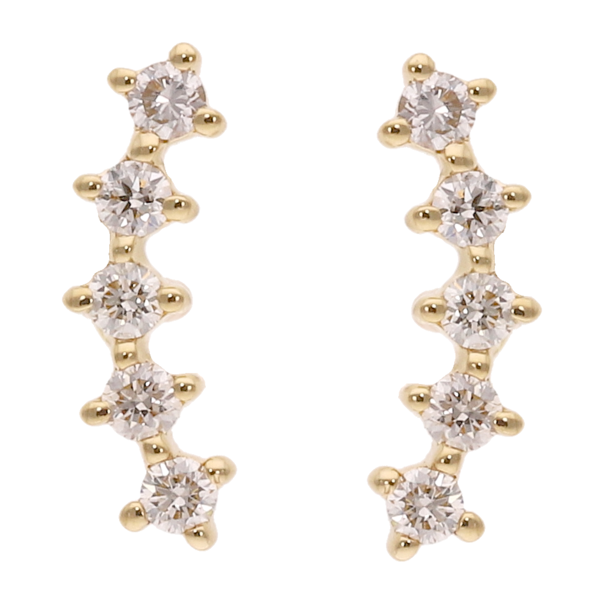 Earclimber mini brillantes 14K