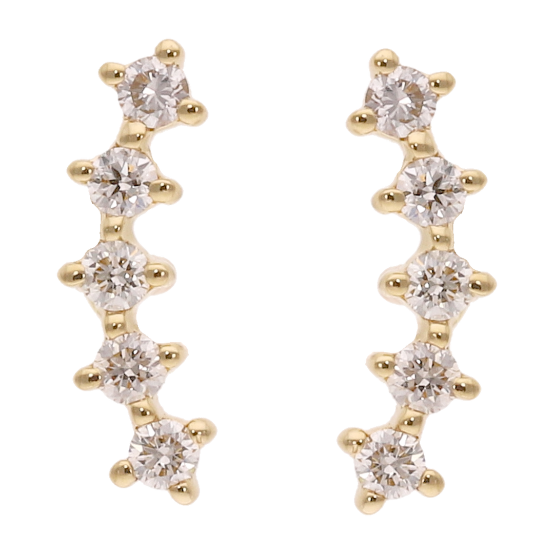 Earclimber mini brillantes 14K