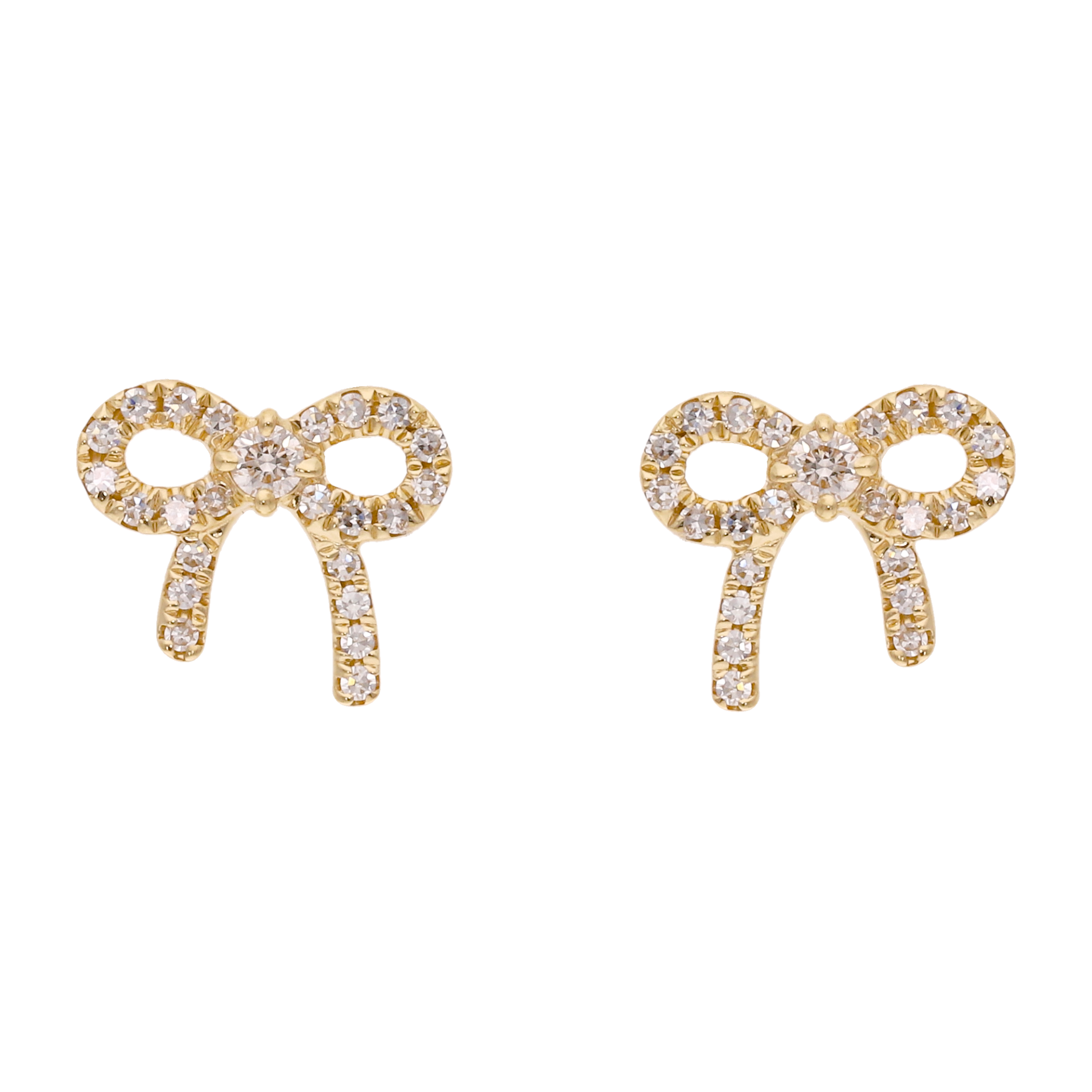 Broquel moño diamantes 14K