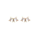 Broqueles 3 baguettes 14K