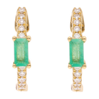 Huggies esmeralda/zafiro y brillantes 14K