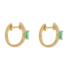 Huggies esmeralda/zafiro y brillantes 14K