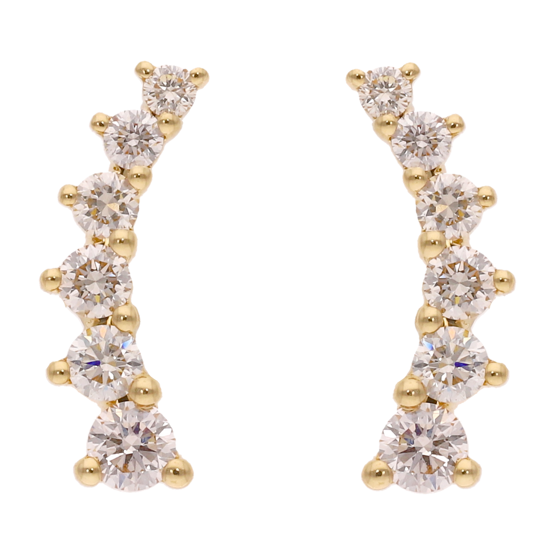 Earclimber 6 brillantes 14K