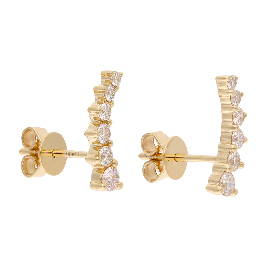 Earclimber 6 brillantes 14K