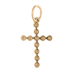 Cruz chica diamantes oro amarillo 14K