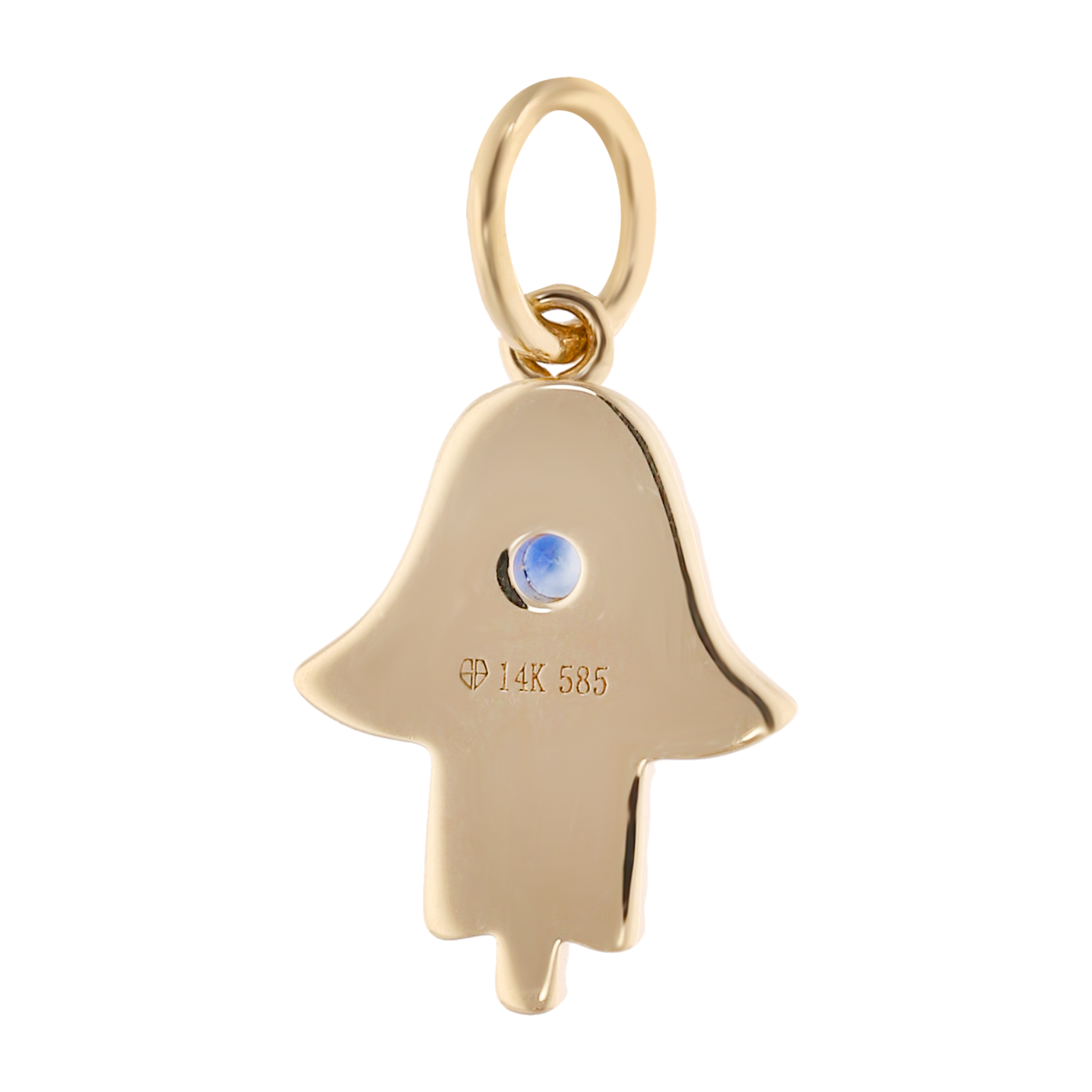 Mano de Fátima diamantes y zafiro 14K