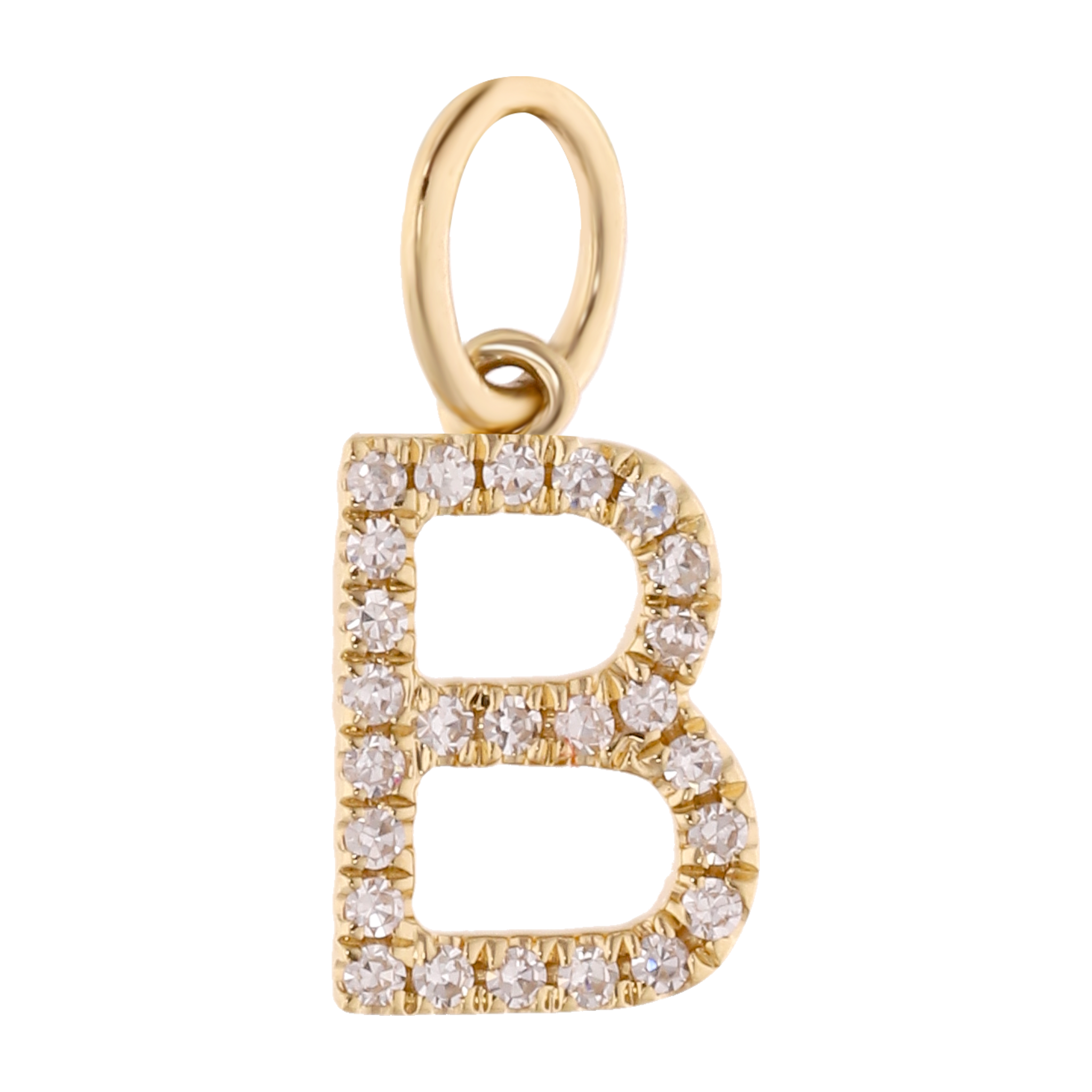 Dije inicial chica diamantes 14K