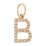 Dije inicial chica diamantes 14K