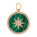 Medalla malaquita estrella brillantes 14K