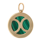 Medalla malaquita estrella brillantes 14K