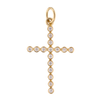 Cruz mediana diamantes oro amarillo 14K