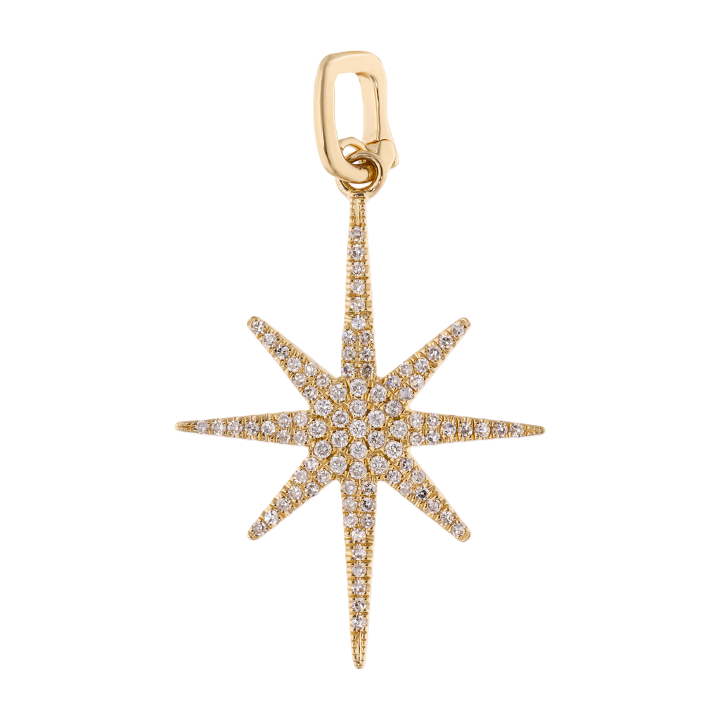 Dije estrella Polo Norte brillantes 14K