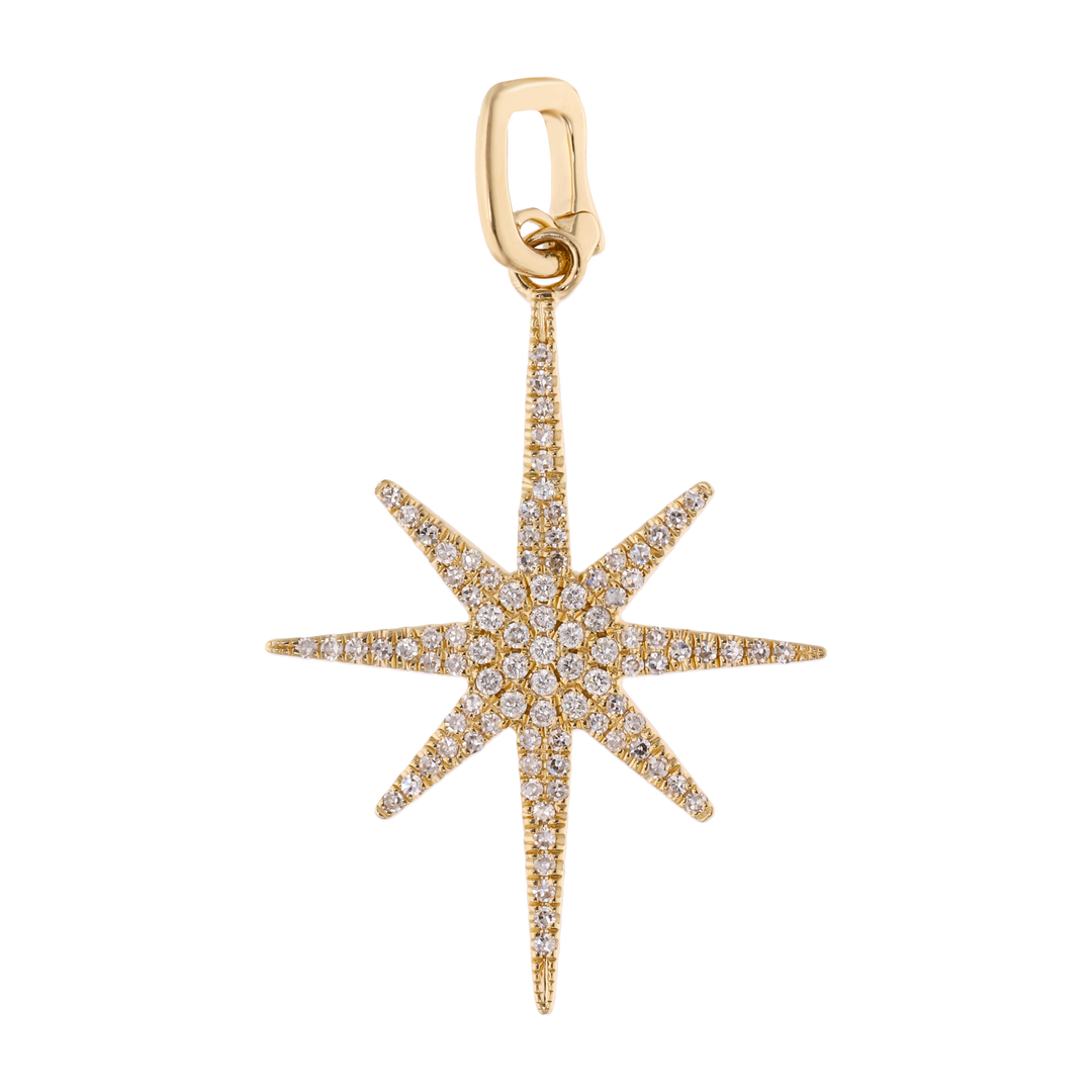 Dije estrella Polo Norte brillantes 14K