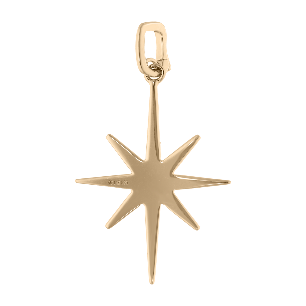 Dije estrella Polo Norte brillantes 14K