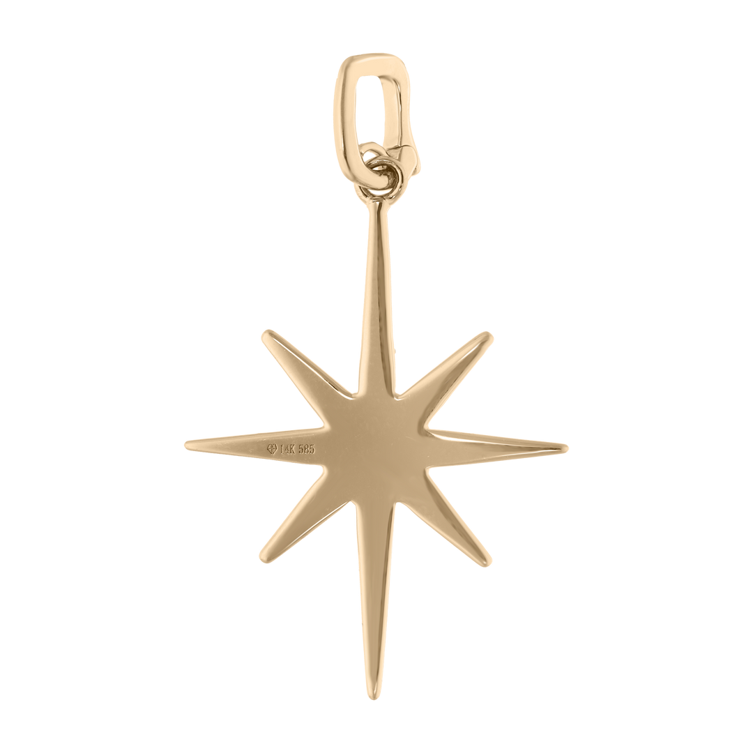 Dije estrella Polo Norte brillantes 14K