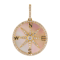 Medalla rosa del viento madre perla y diamantes 14K