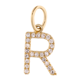 Dije inicial chica diamantes 14K