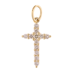 Cruz diamantes oro amarillo 14K