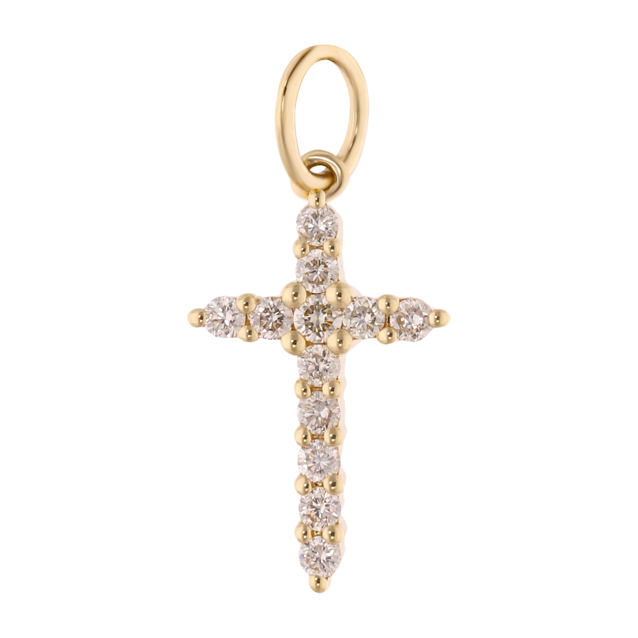 Cruz diamantes oro amarillo 14K